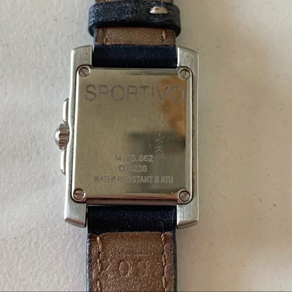 Concord Sportiva Silver Stainless Steel Swiss Made Quartz Watch Leather …